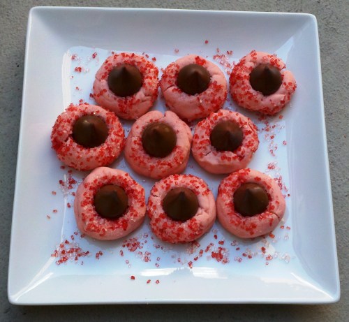cherry chocolate kisses plate cherry chocolate kiss cookies on plate