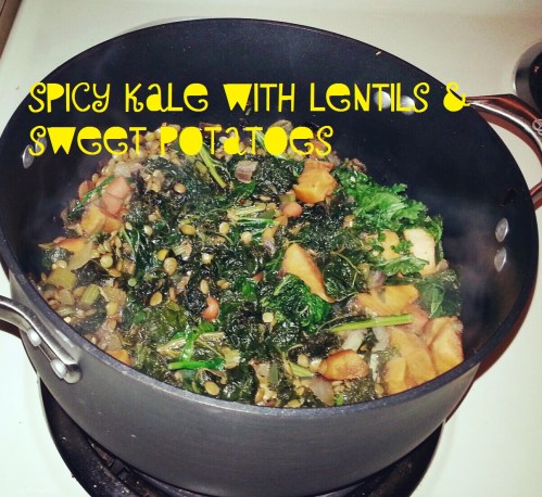 Spicy Kale with Lentils and Sweet Potato