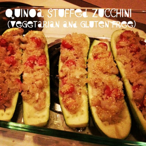 quinoa stuffed zucchini (gluten free and vegetarian)