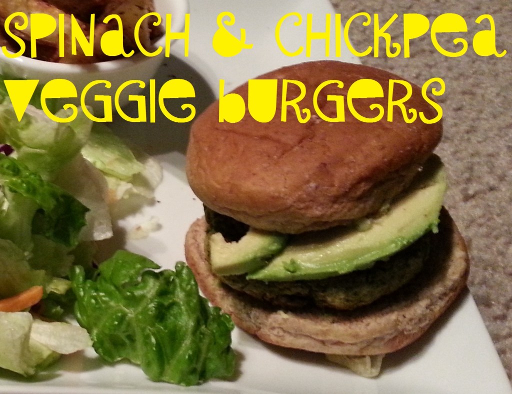 Easy Spinach and Chickpea Veggie Burgers