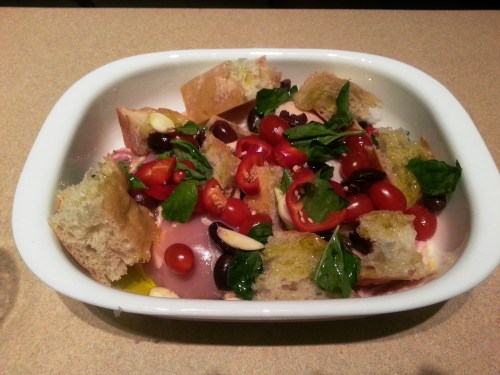 One Dish Roasted Chicken With Pancetta, Olives, Tomato and Garlic