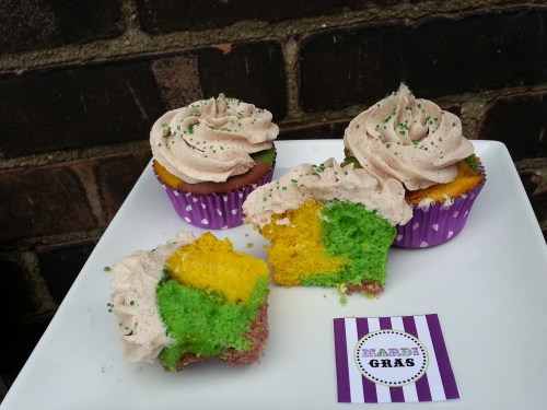 Mardi Gras Cupcakes for Fat Tuesday