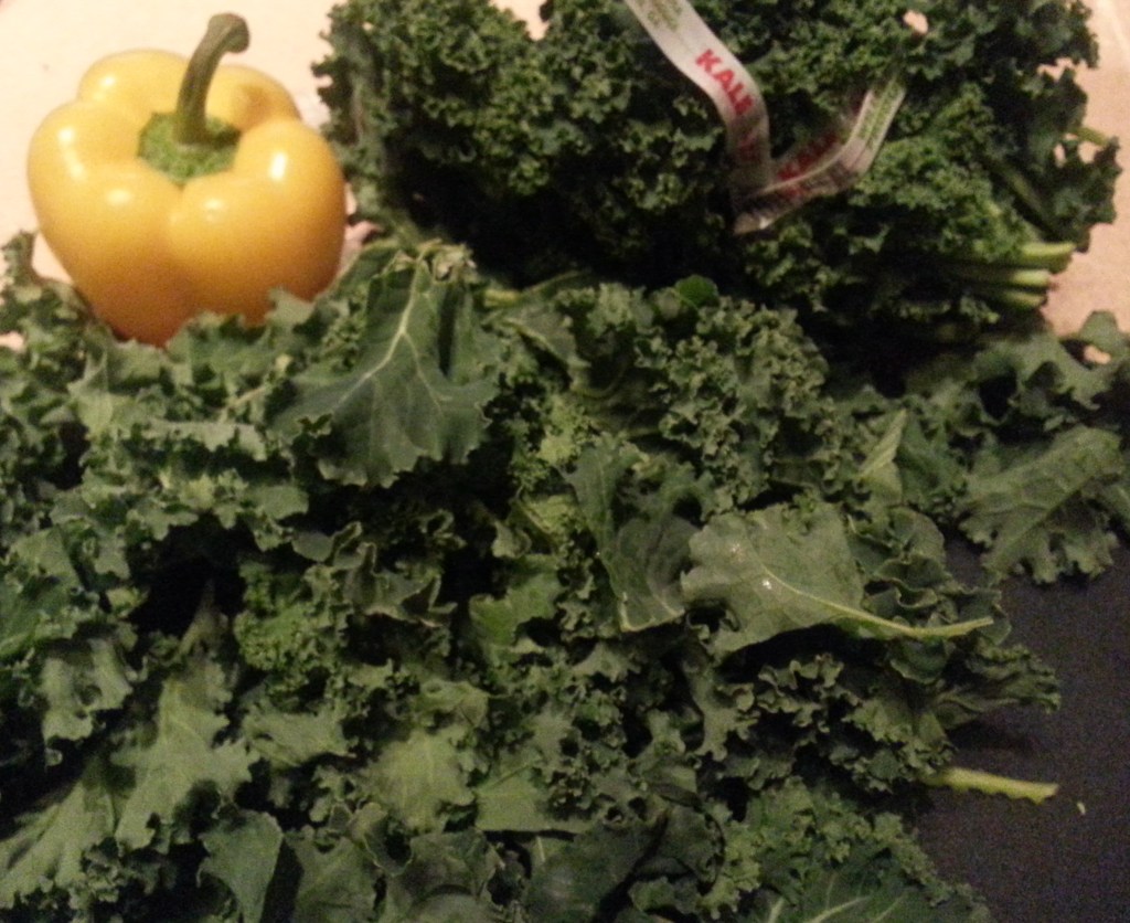 spicy kale with peppers and onions