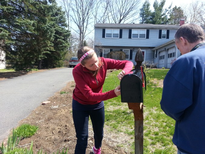 Yes, I'm doing handy work ... I helped my dad install a mailbox!