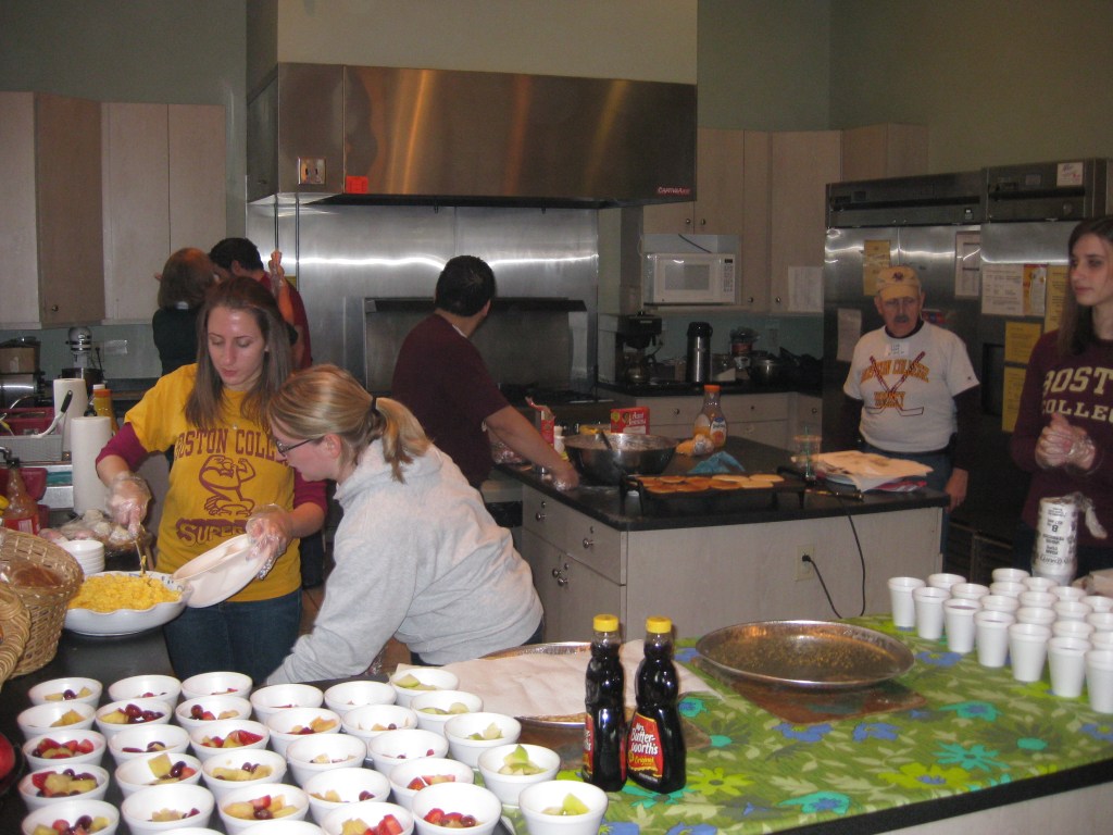 Cooking up some breakfast at last year's Day of Service