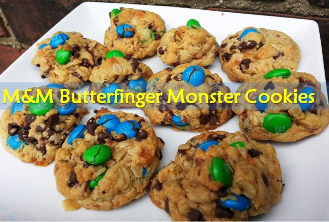 M&M Butterfinger Monster cookies