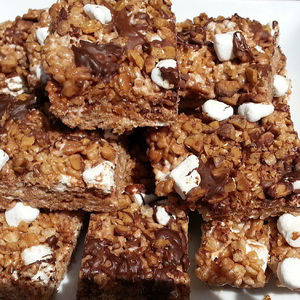 heath bar toffee nutella rice krispee treats 1