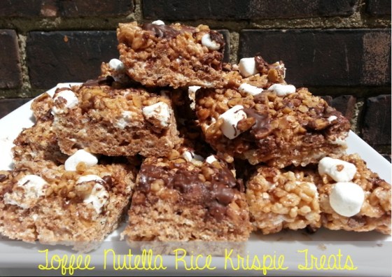 heath bar toffee nutella rice krispee treats