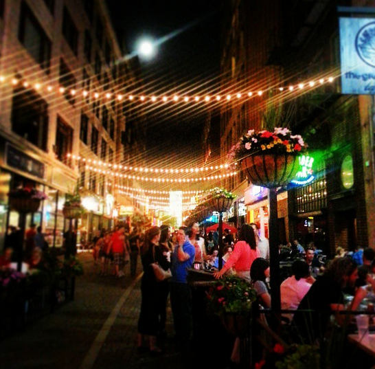 We had drinks and dinner on the patio on East Fourth (I love this street at night)