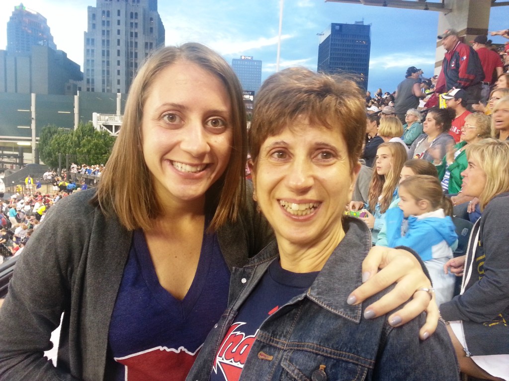 mom and me at game