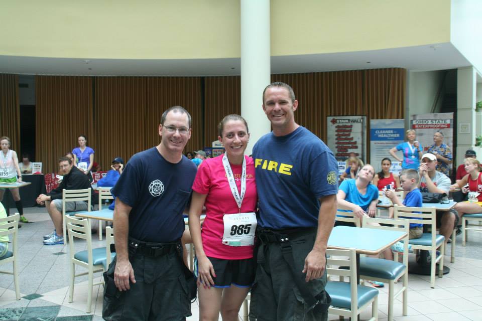 The firefighters gave me my 3rd place medal and then posed for a photo. Yup :)