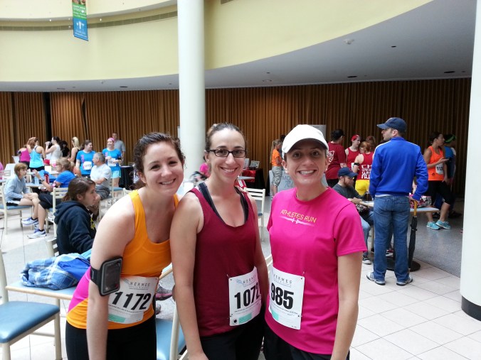 Pre-race photo opp! Cari and Reanna also rocked the race.