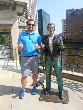 Heeeeey, it's the Fonz! (seen along the Riverwalk)