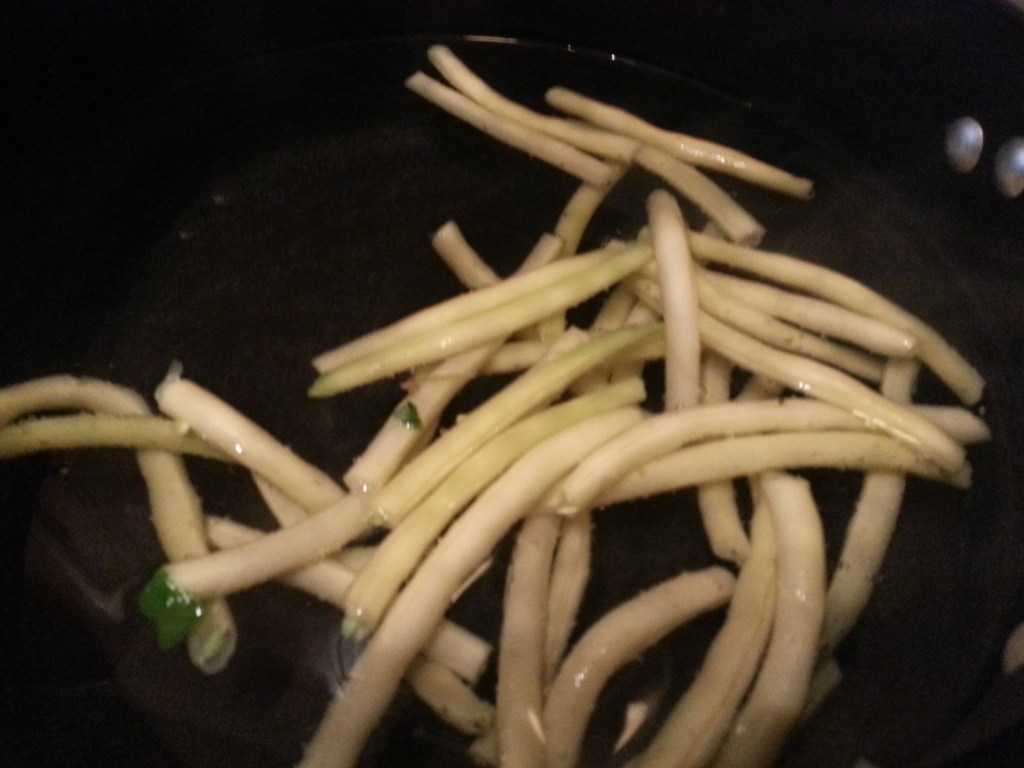 Summer Yellow Beans with Onions, Lentils and Toasted Almonds {I Crashed The Web}