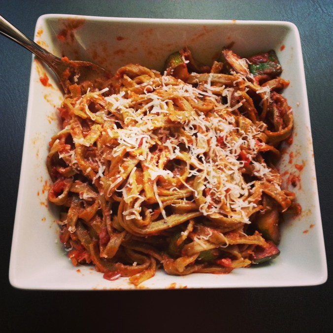 Pasta with Zucchini and Red Sauce |I Crashed the Web.