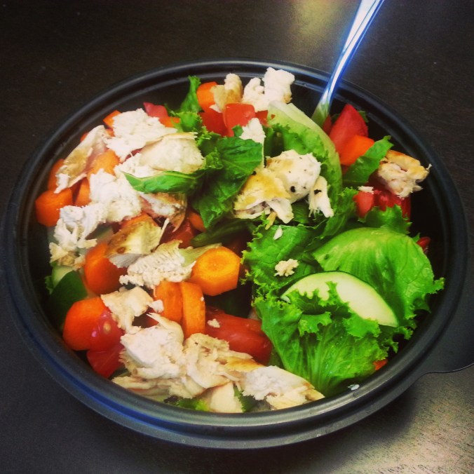 Salad for lunch! With Fresh Fork cucumber, lettuce and tomato