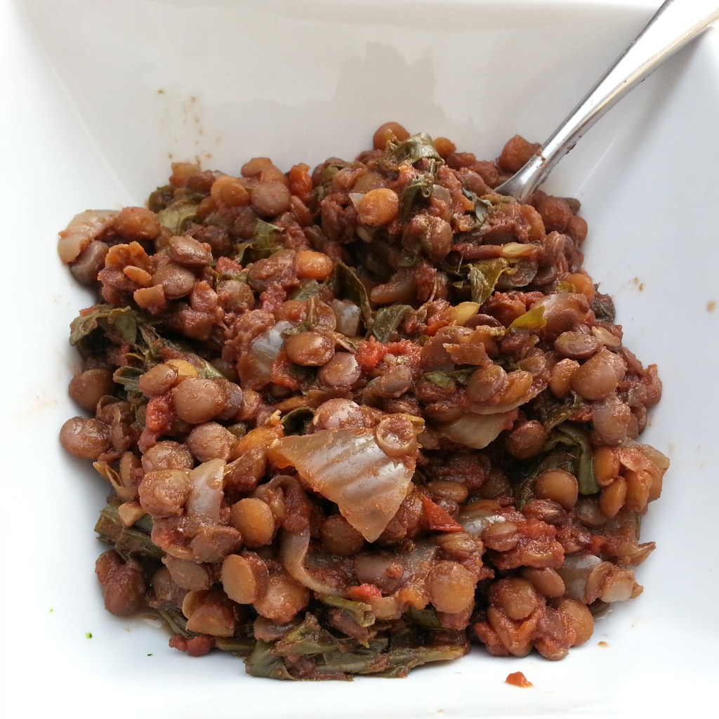 slow cooker lentils and kale - i crashed the web
