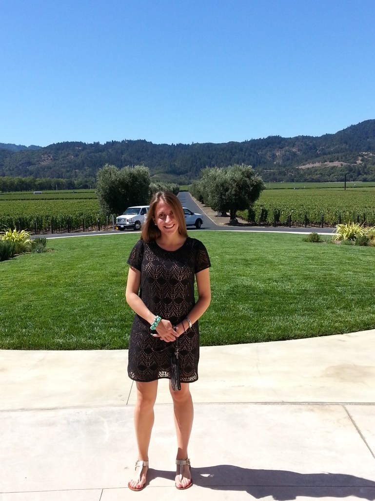 On the steps of Opus One. Image this as your view every day?!