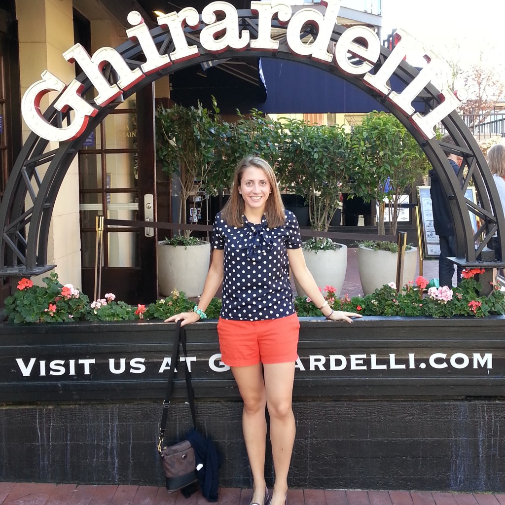 This is me SUPER excited for my salted caramel hot cocoa.