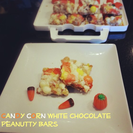 Candy Corn White Chocolate Peanutty Bars - I Crashed The Web