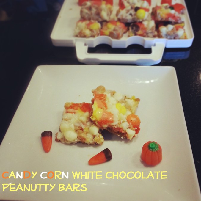Candy Corn White Chocolate Peanutty Bars - I Crashed The Web