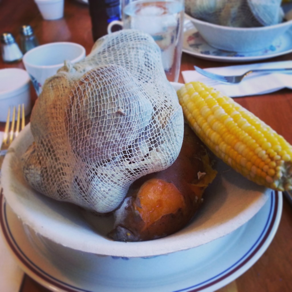 Clambake! Not pictured - chicken. And dessert!