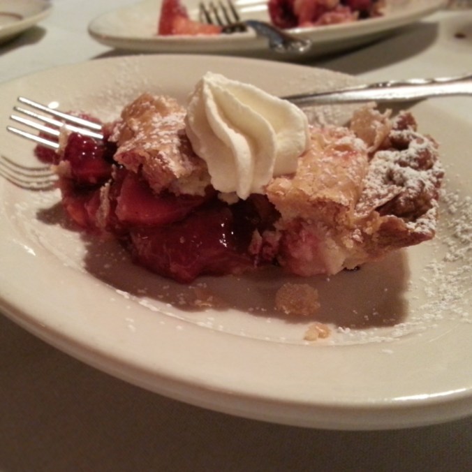 dessert #2 at dinner - berry rhubarb pie!