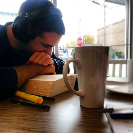 A little work in a coffee shop