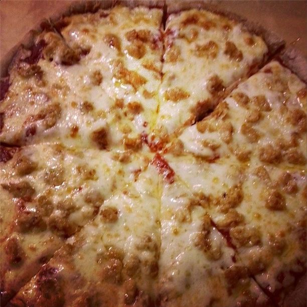 Pizza! Crust from Fresh Fork, Cheese from Gallucci's, Chicken Sausage from West Side Market