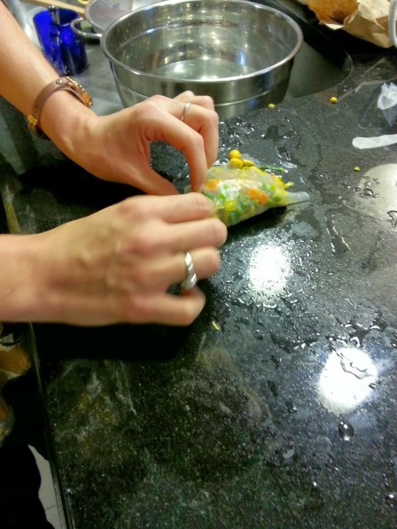 folding the rice paper