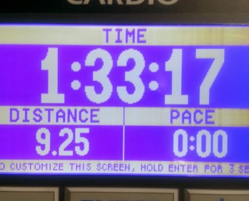 9 mile nonstop run followed by .25 walk. DONE.