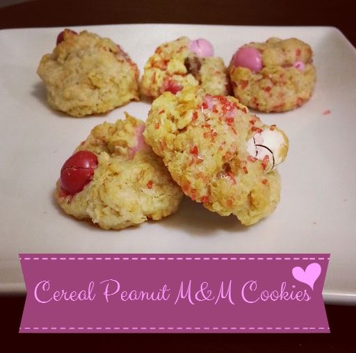 cereal peanut M&M cookies for valentine's day - i crashed the web
