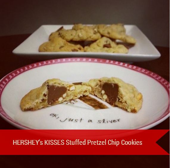 HERSHEY's KISSES Stuffed Pretzel Chip Cookies - i crashed the web