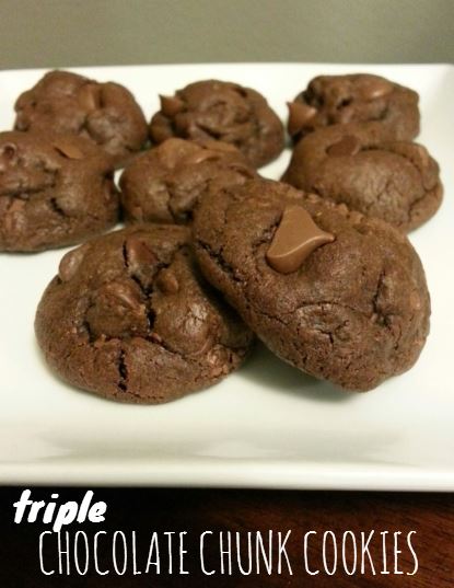 triple chocolate chunk cookies icrashedtheweb