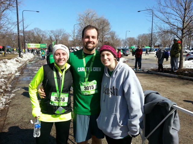 just after crossing the finish line - B, me and his sister Katie