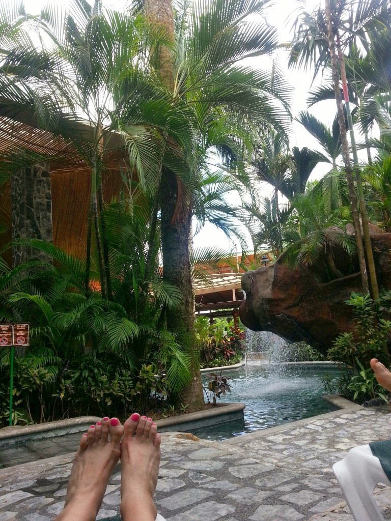 Relaxing by the hot baths