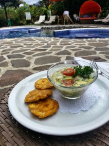 ceviche by the pool at hotel nayara