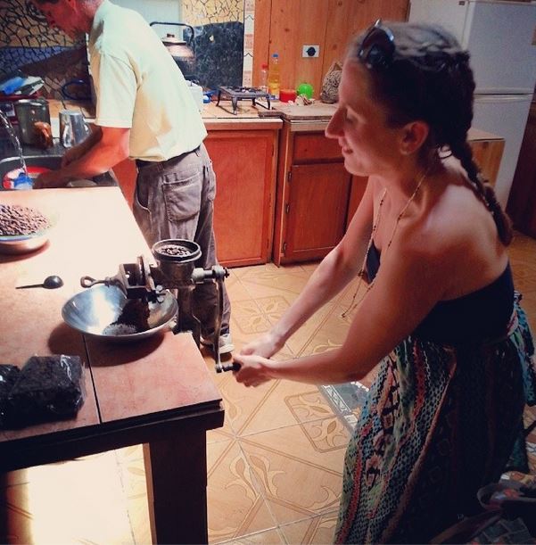 grinding my own coffee, the old fashioned way