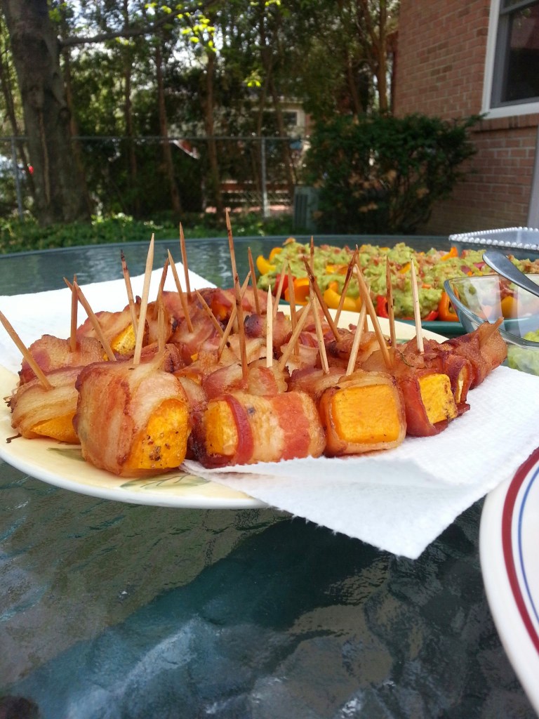 Bacon wrapped squash = amazing.