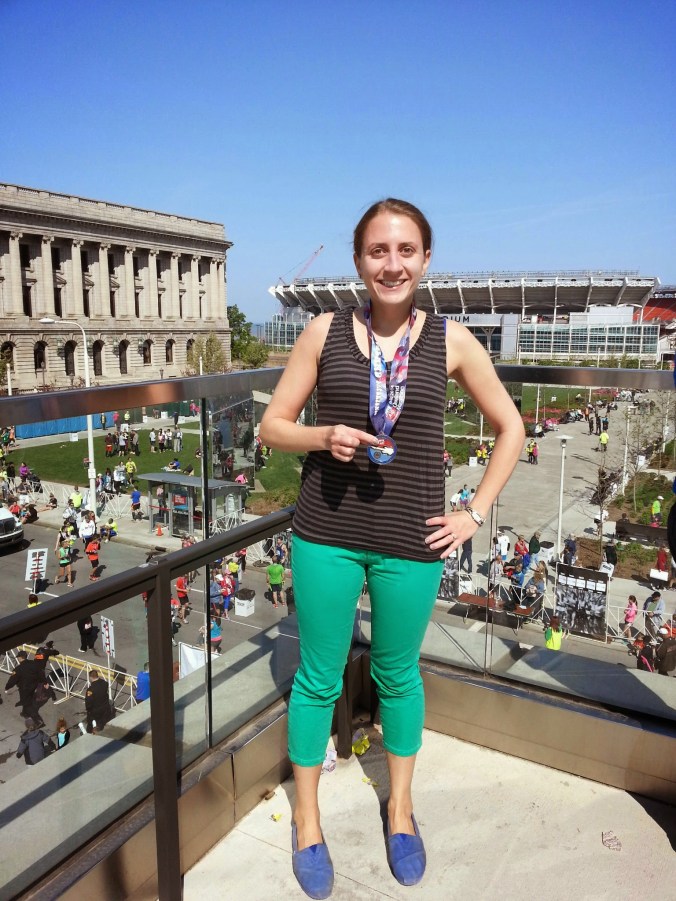 post race photo op with the medal