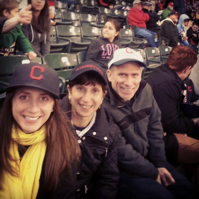 All wearing Indians hats