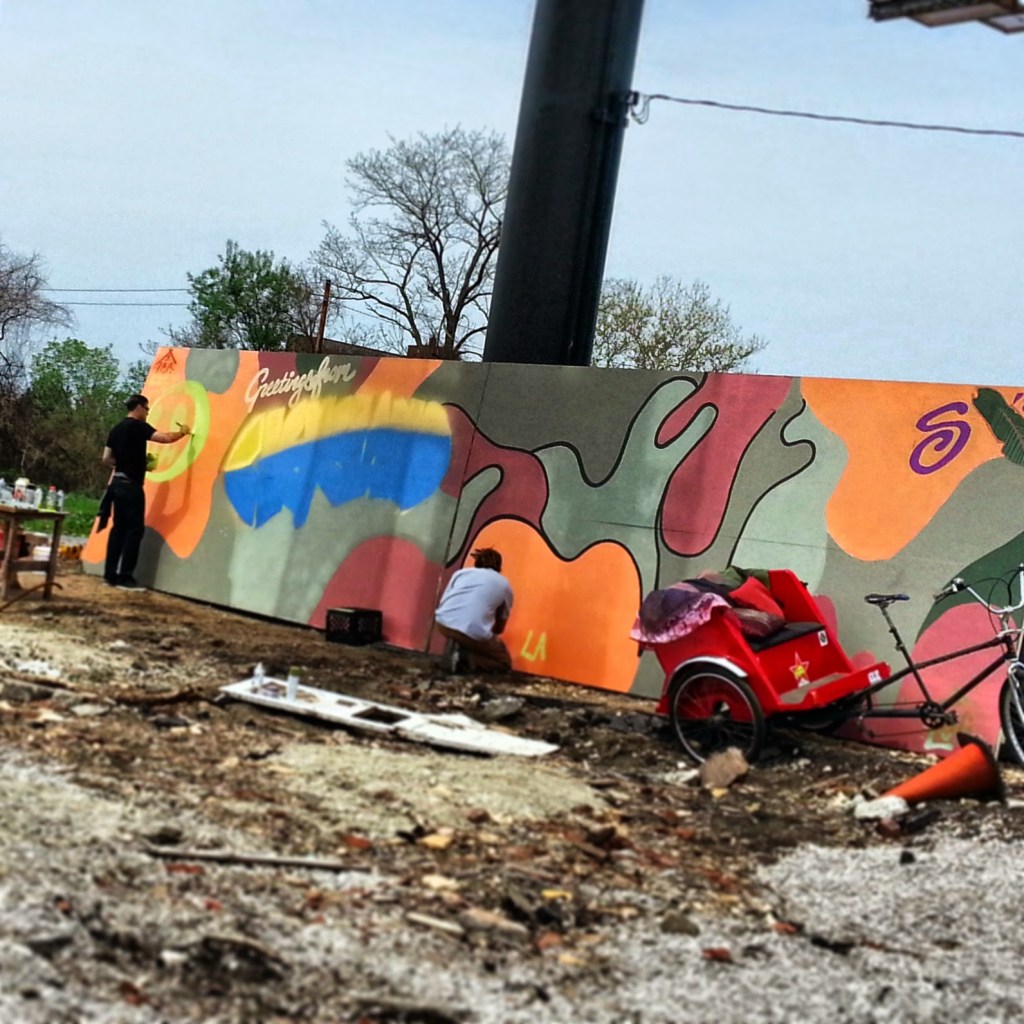 Some guys were painting a sign along our walk so I snapped a photo. 