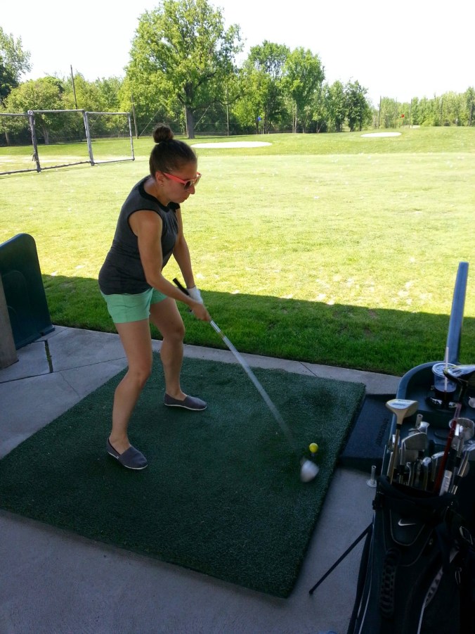 Pretending to know how to golf