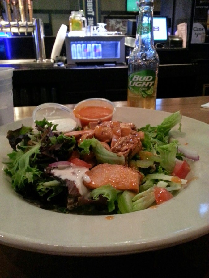 Feeling American watching the World Cup drinking a Bud Light and eating a buffalo chicken salad