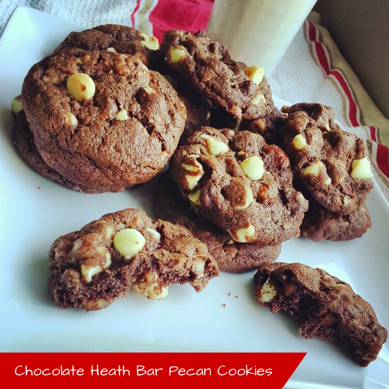Chocolate Heath Bar Pecan Cookies