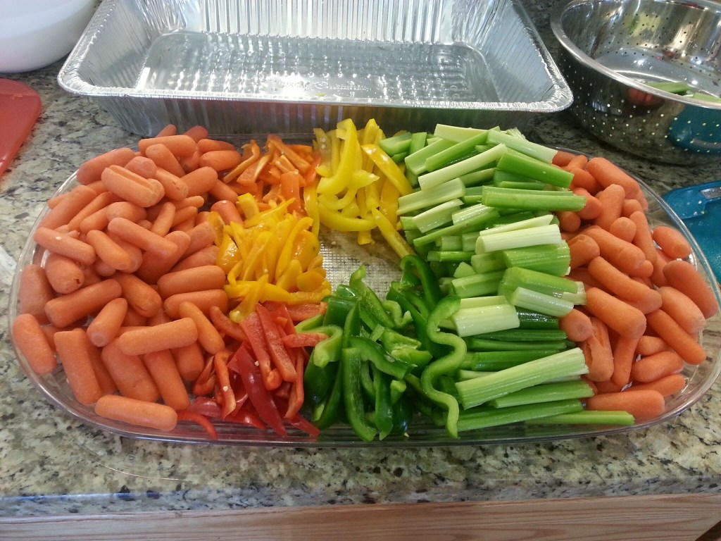 veggie platter almost done!