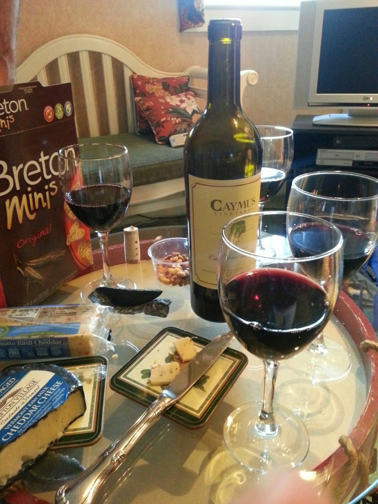 Enjoying some local Vermont cheese.