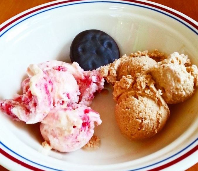 B's mom's homemade frozen yogurt and ice cream