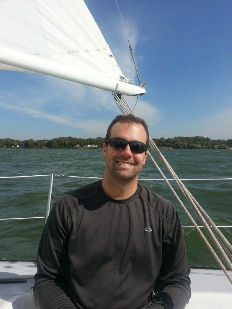 B on a boat! We went sailing