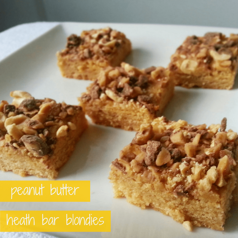 peanut butter heath bar blondies - i crashed the web